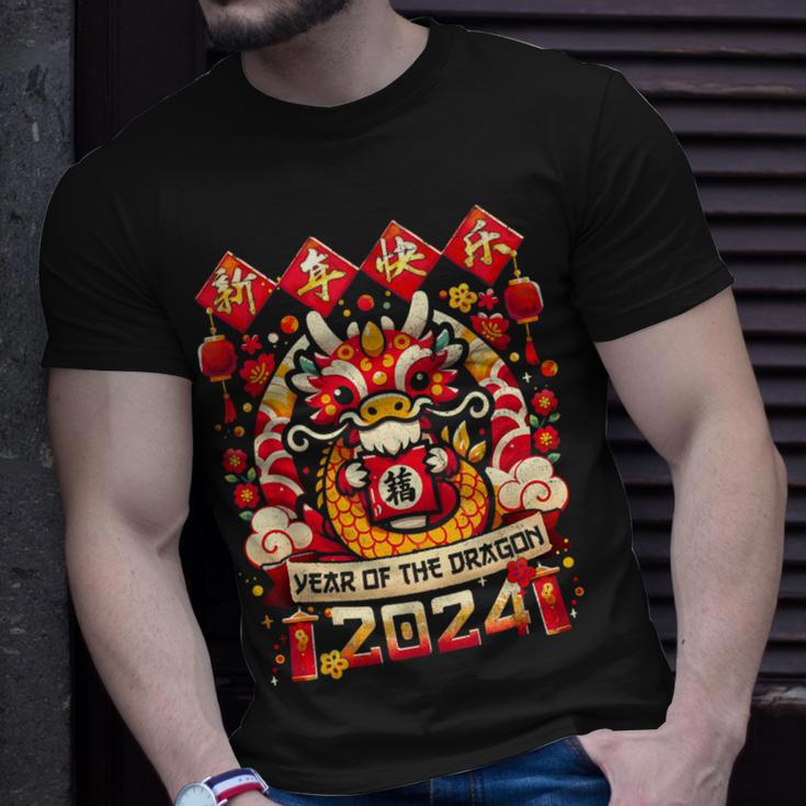 Year Of The Dragon 2024 Happy New Year Chinese Characters T-Shirt Gifts for Him