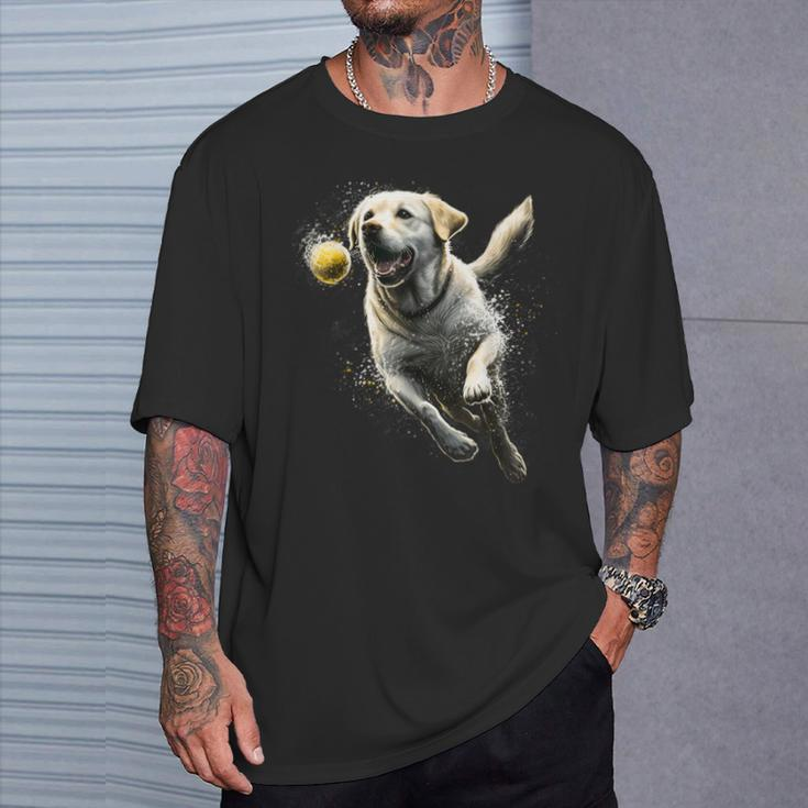 Yellow Labrador Retriever Chasing A Ball Labrador Retriever T-Shirt Gifts for Him