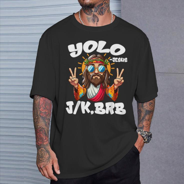 Yolo Jk Brb Jesus Christians Easter Day Resurrection T-Shirt Gifts for Him