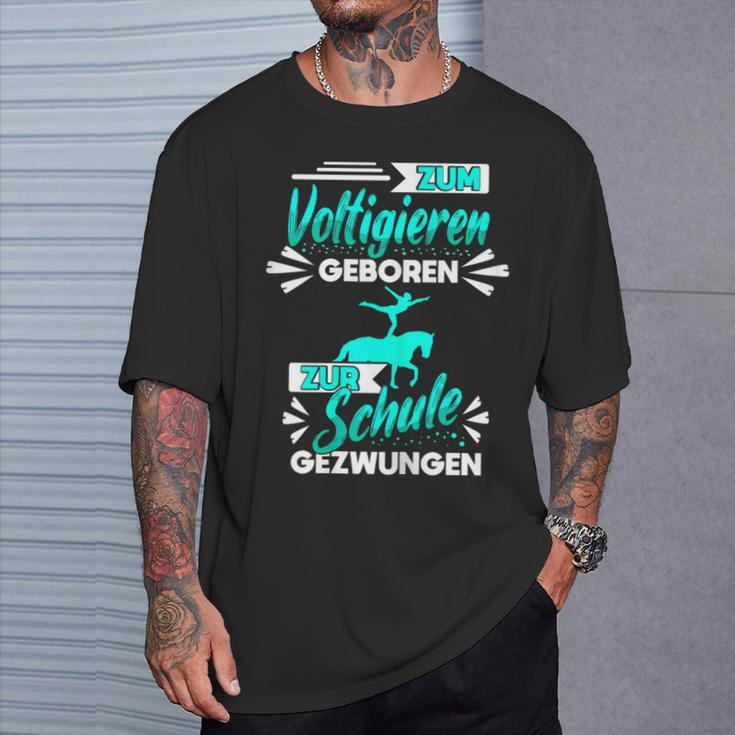 Zum Voltigieren Geboren Zur Schule Gezwungen German Langu T-Shirt Geschenke für Ihn