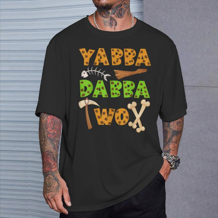 «Yabba Dabba Two» Caveman Ancient Times 2Nd Birthday Party T-Shirt Gifts for Him