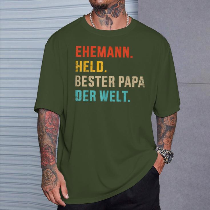 Bester Papa Der Welt Husband Hero Father's Day Christmas T-Shirt Geschenke für Ihn