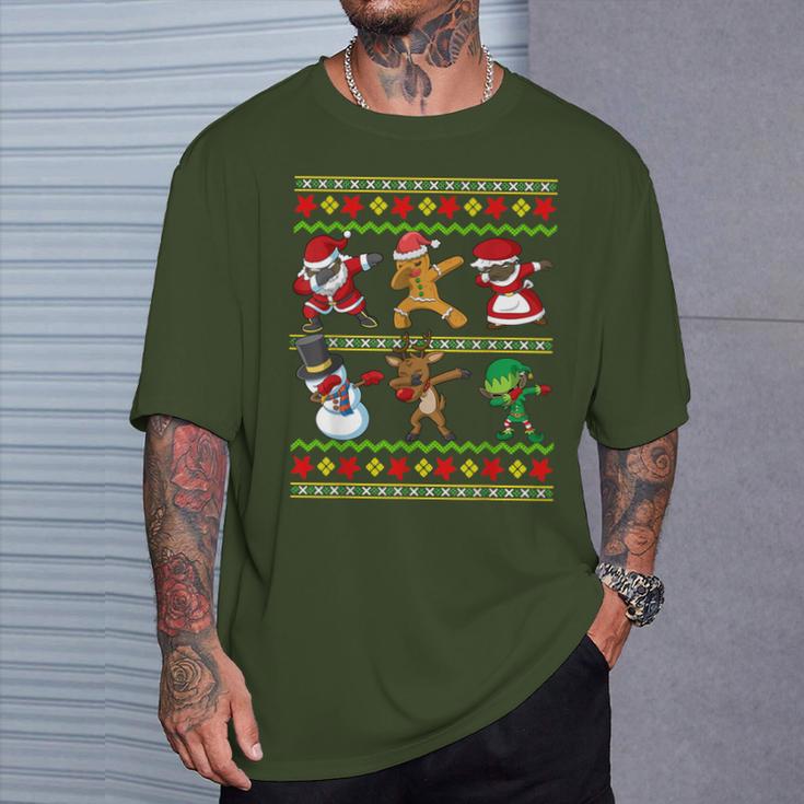 Black African American Squad Santa Claus Mrs Claus Christmas T-Shirt Gifts for Him