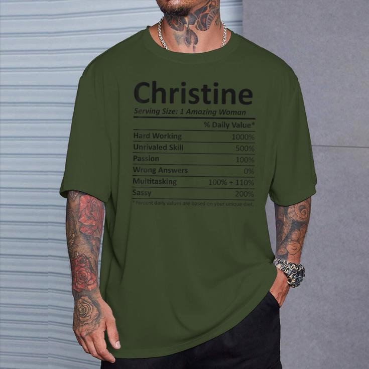 Christine Nutrition Personalized Name Christmas Idea T-Shirt Gifts for Him