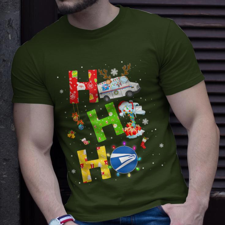 Christmas Lighting Santa Claus Ho Ho Ho Postal Worker T-Shirt Gifts for Him