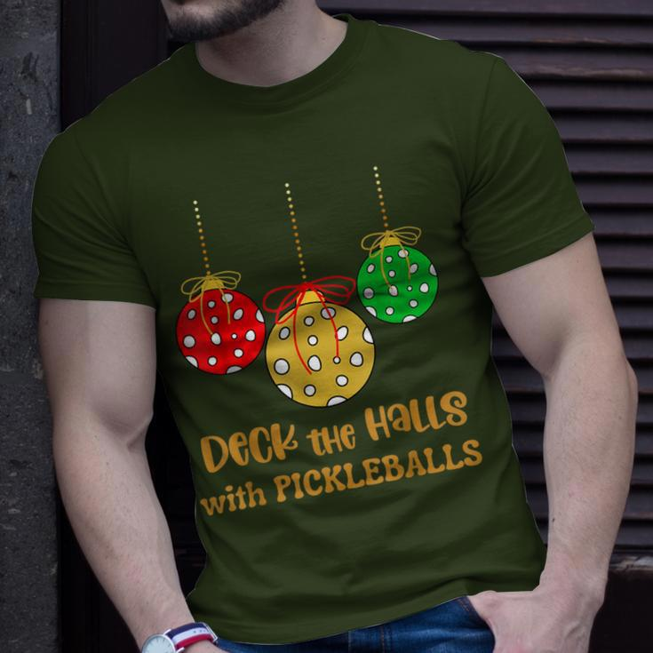 Christmas Pickleball Deck The Halls With Pickleballs T-Shirt Gifts for Him