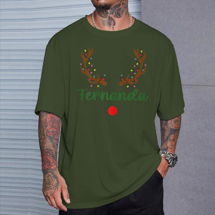 Custom Name Christmas Matching Family Pajama Fernanda T-Shirt Gifts for Him