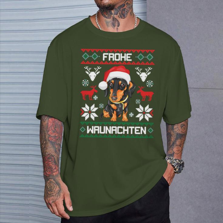 Dachshund Merry Waunachten Christmas Dog Dachshund Tecker T-Shirt Geschenke für Ihn