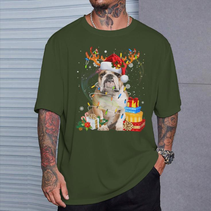 English Bulldog Christmas Dog Reindeer T-Shirt Geschenke für Ihn