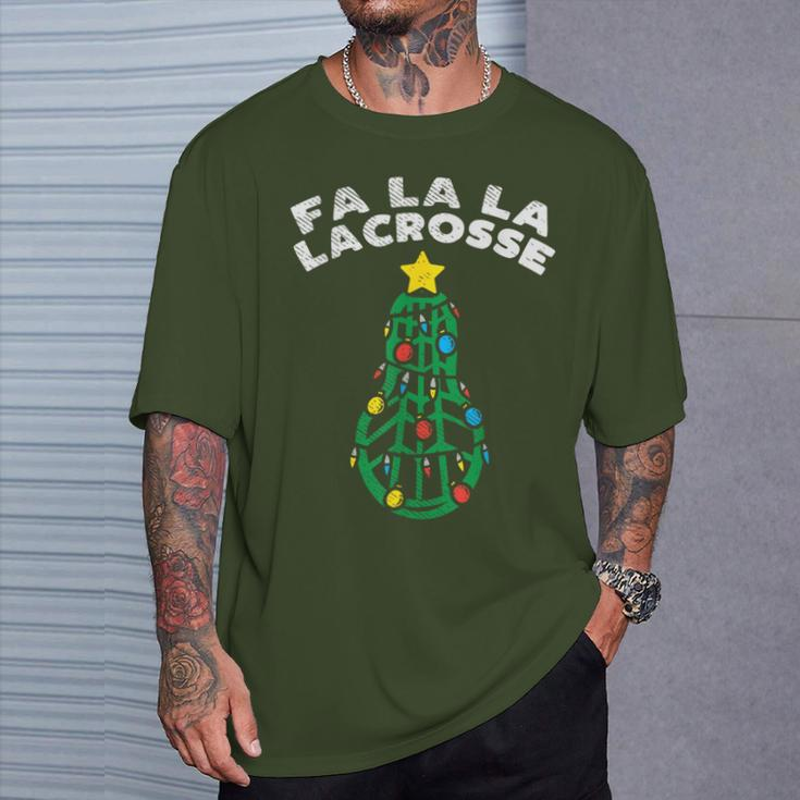 Fa La Lacrosse Christmas Lax Player Goalie Team T-Shirt Gifts for Him