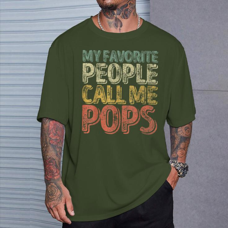 My Favorite People Call Me Pops Xmas Father's Day T-Shirt Gifts for Him