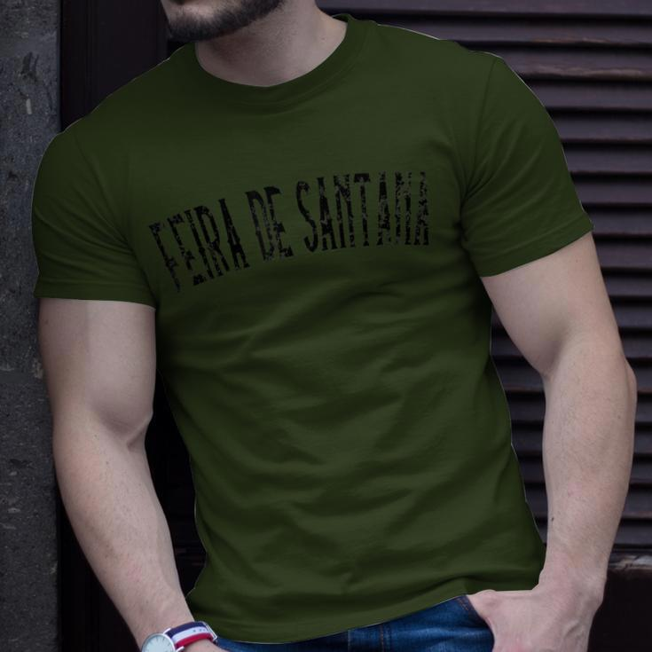 Feira De Santana Brazil Vintage Black Text Apparel T-Shirt Gifts for Him