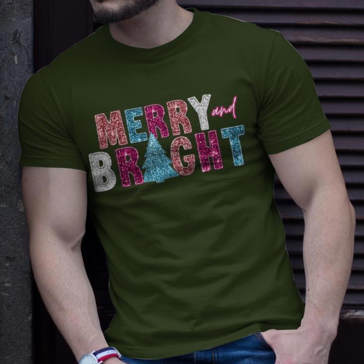 Merry And Bright Christmas Sparkle Family Xmas Pajamas T-Shirt Gifts for Him