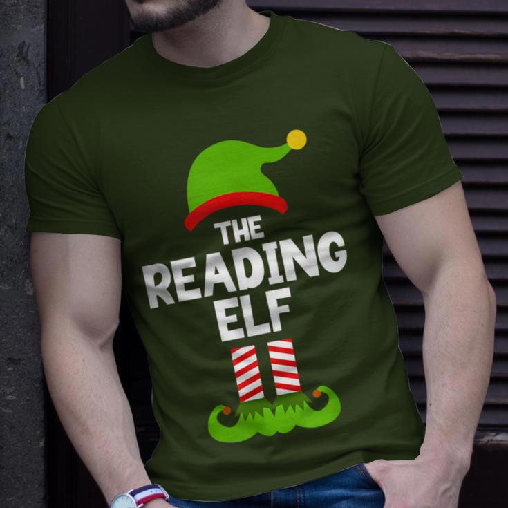 The Reading Elf Christmas Matching Party Book Reader T-Shirt Gifts for Him