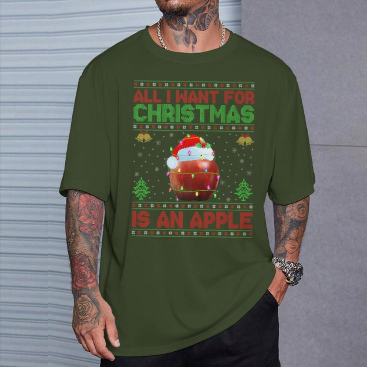 Ugly All I Want For Christmas Is A Apple T-Shirt Gifts for Him
