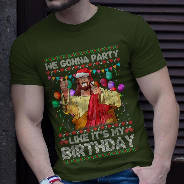 We Gonna Party Like It's My Birthday Ugly Christmas Sweater T-Shirt Gifts for Him