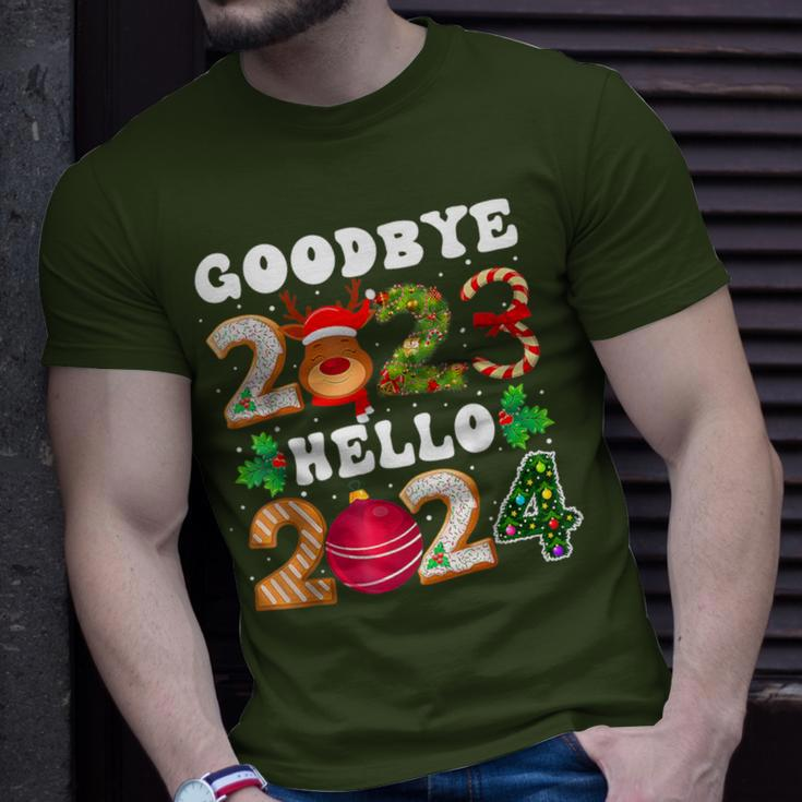 Goodbye 2023 Hello 2024 Happy New Year Christmas Xmas T-Shirt Gifts for Him