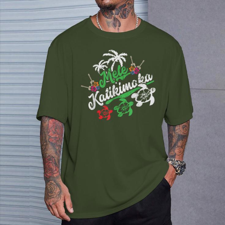 Hawaii Mele Kalikimaka Hawaiian Merry Christmas T-Shirt Gifts for Him