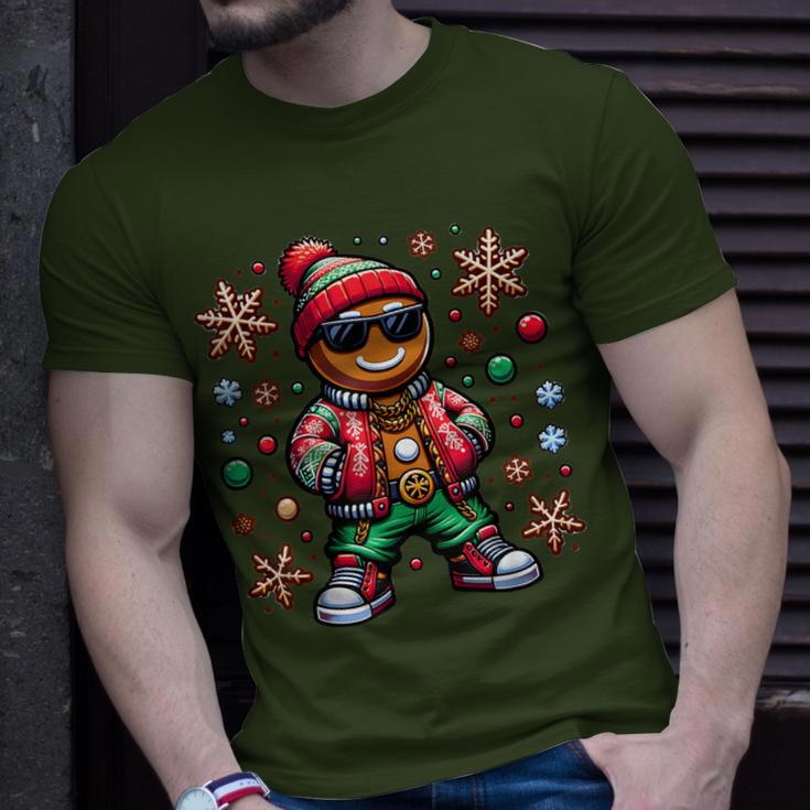 Hip Hop Gingerbread Man X-Mas Christmas Boys T-Shirt Gifts for Him