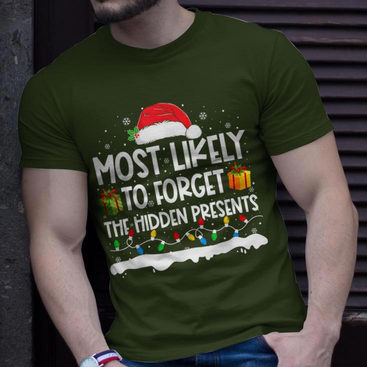 Most Likely To Forget To Hidden Presents Christmas Family T-Shirt Gifts for Him