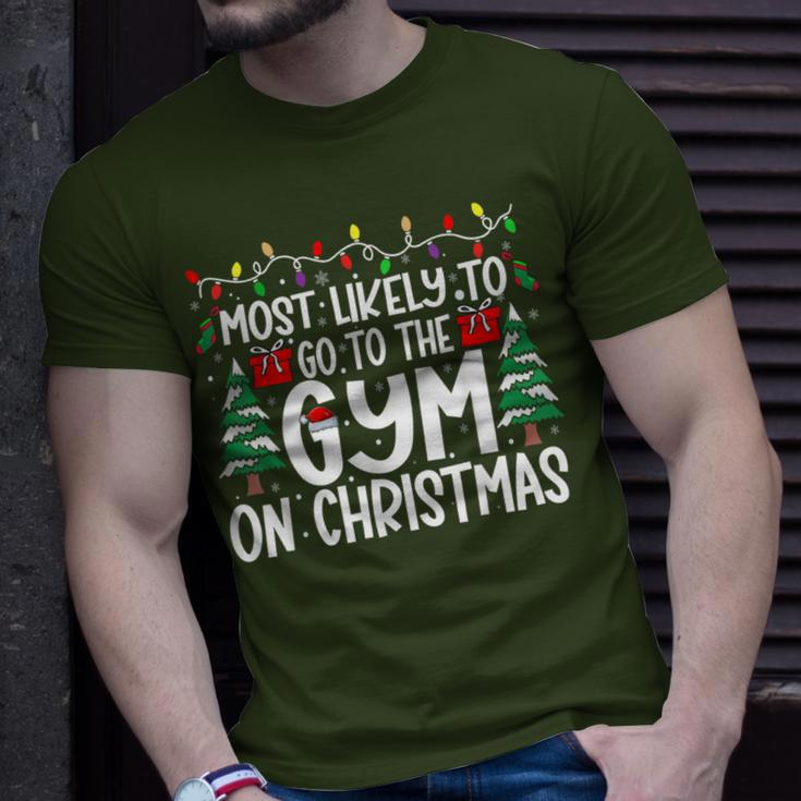 Most Likely Go To The Gym On Christmas Family Matching Xmas T-Shirt Gifts for Him