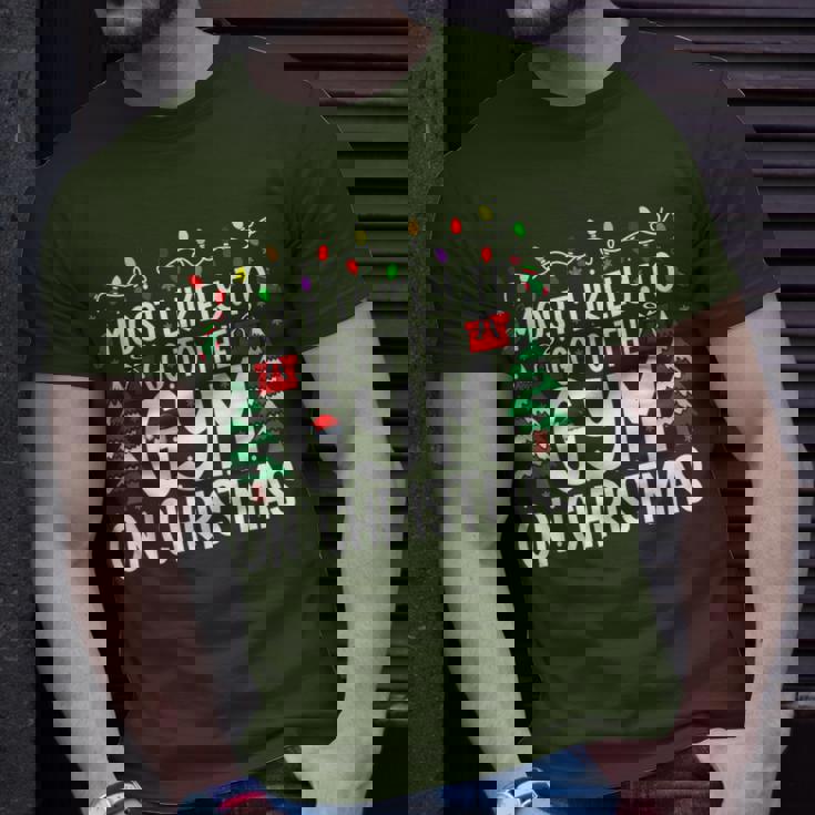 Most Likely Go To The Gym On Christmas Family Matching Xmas T-Shirt Gifts for Him