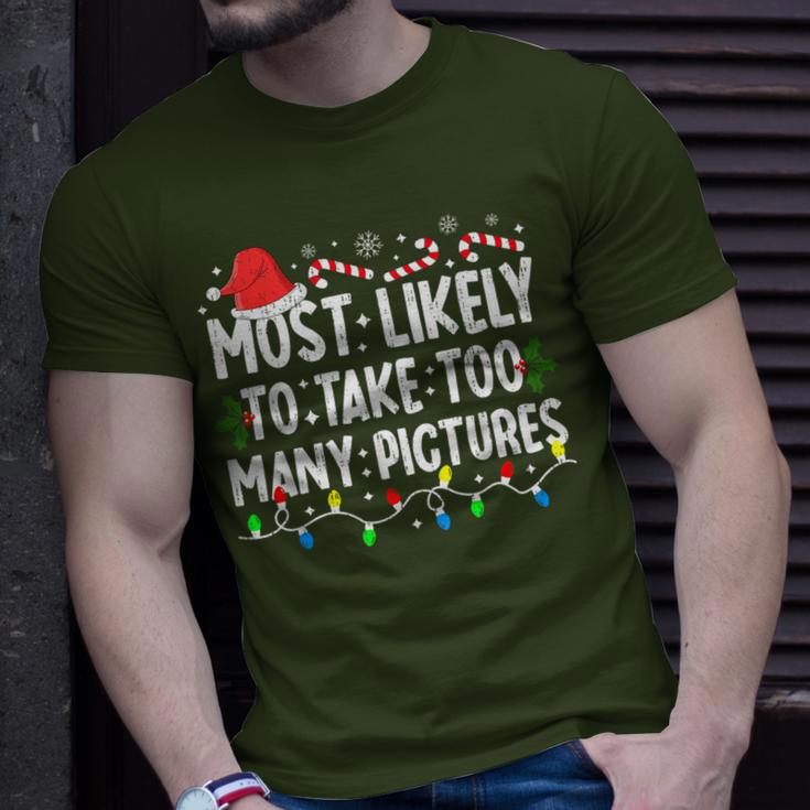 Most Likely To Take Too Many Pictures Family Christmas T-Shirt Gifts for Him