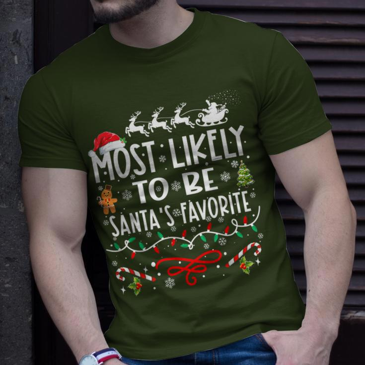 Most Likely To Be Santa's Favorite Family Christmas T-Shirt Gifts for Him