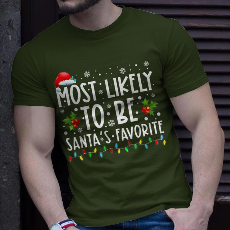 Most Likely To Be Santa's Favorite Christmas Holiday T-Shirt Gifts for Him