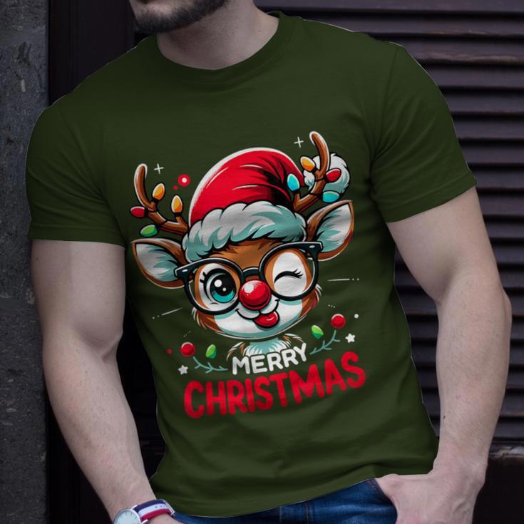 Matching Family Christmas 2023 Rudolph Reindeer T-Shirt Gifts for Him