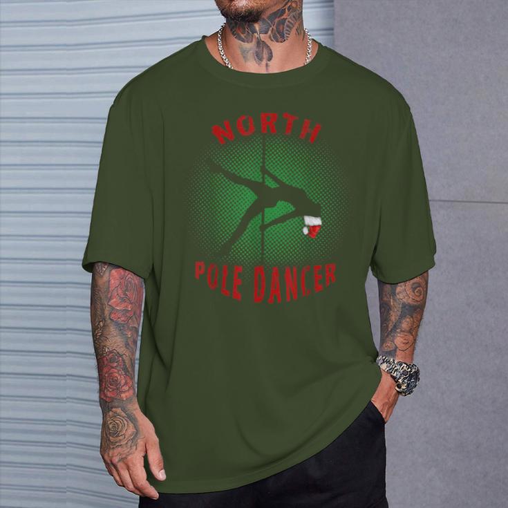 North Pole Dance With Santa Hat T-Shirt Gifts for Him