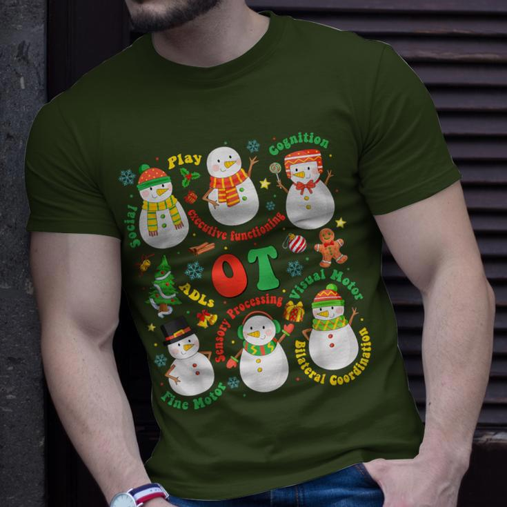 Occupational Therapy Ot Ota Merry Christmas Cute Snowman T-Shirt Gifts for Him