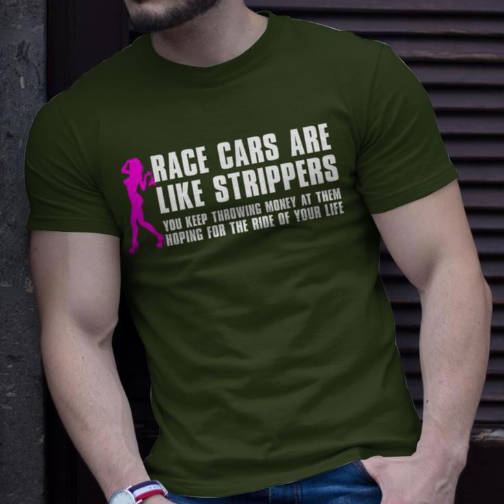 Race Cars Are Like Strippers Humor Car Lover Christmas T-Shirt Gifts for Him