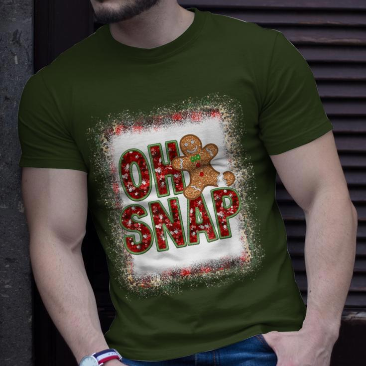 Red Cheerful Sparkly Oh Snap Gingerbread Christmas Cute Xmas T-Shirt Gifts for Him