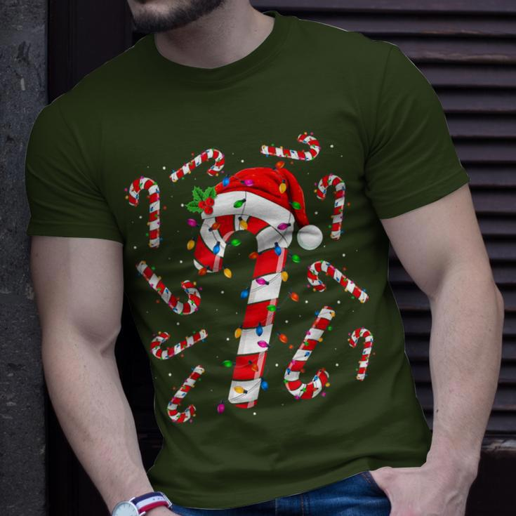 Red And White Candy Cane Santa Christmas Xmas Lights T-Shirt Gifts for Him