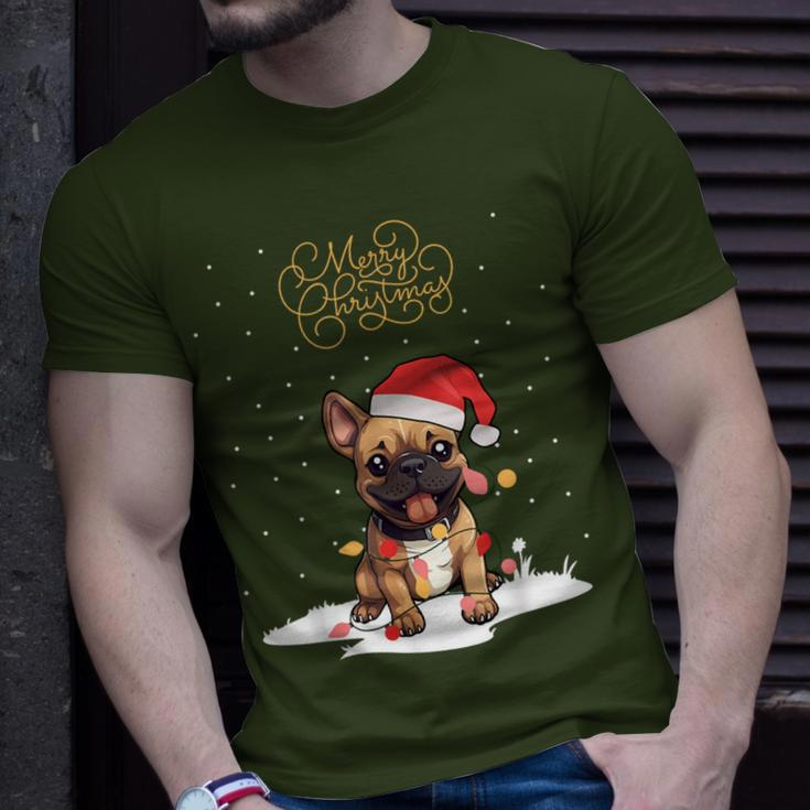 Santa Xmas Frenchie Merry Christmas French Bulldog Puppy T-Shirt Gifts for Him