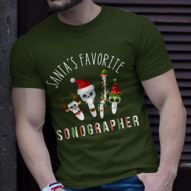 Santas Favorite Sonographer Radiology Christmas Sonography T-Shirt Gifts for Him