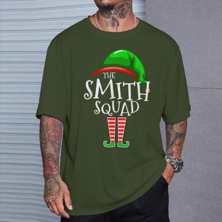 Smith Squad Elf Group Matching Family Name Christmas T-Shirt Gifts for Him