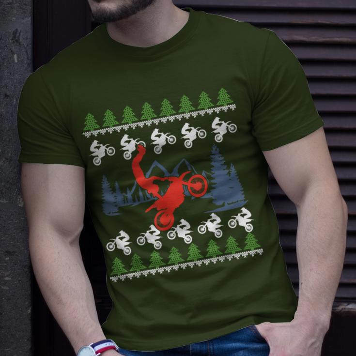 Stunt Ugly Christmas Dirt Bike Motocross Motorbike T-Shirt Gifts for Him