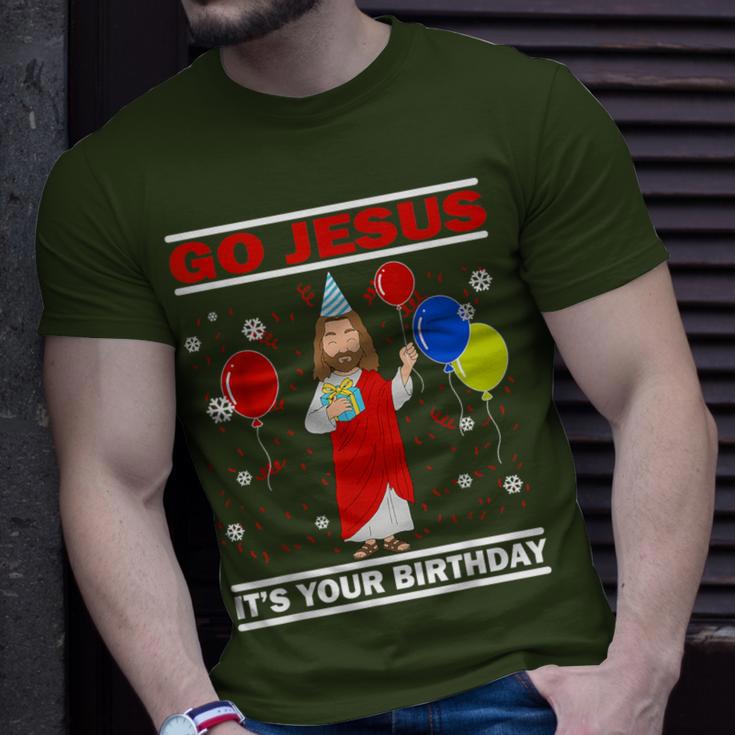 Ugly Christmas Go Jesus Its Your Birthday Jesus T-Shirt Gifts for Him