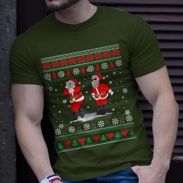 Ugly Sweater Christmas Santa Claus Griddy Dance Christmas T-Shirt Gifts for Him