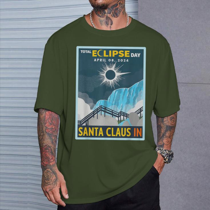Vintage Santa Claus Indiana In Total Solar Eclipse 2024 T-Shirt Gifts for Him