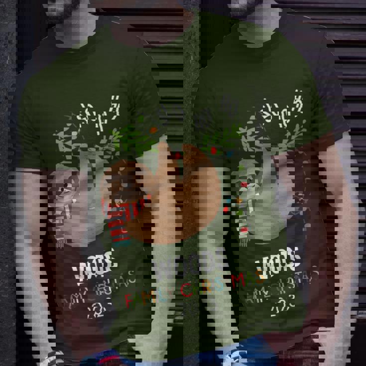 Woods Family Name Woods Family Christmas T-Shirt Gifts for Him