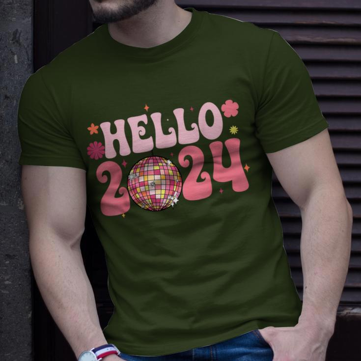Year End Party Merry Christmas Happy New Year Hello 2024 T-Shirt Gifts for Him