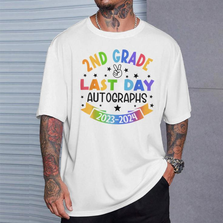 2024 Last Day Of School Autograph 2Nd Grade Graduation Party T-Shirt Gifts for Him