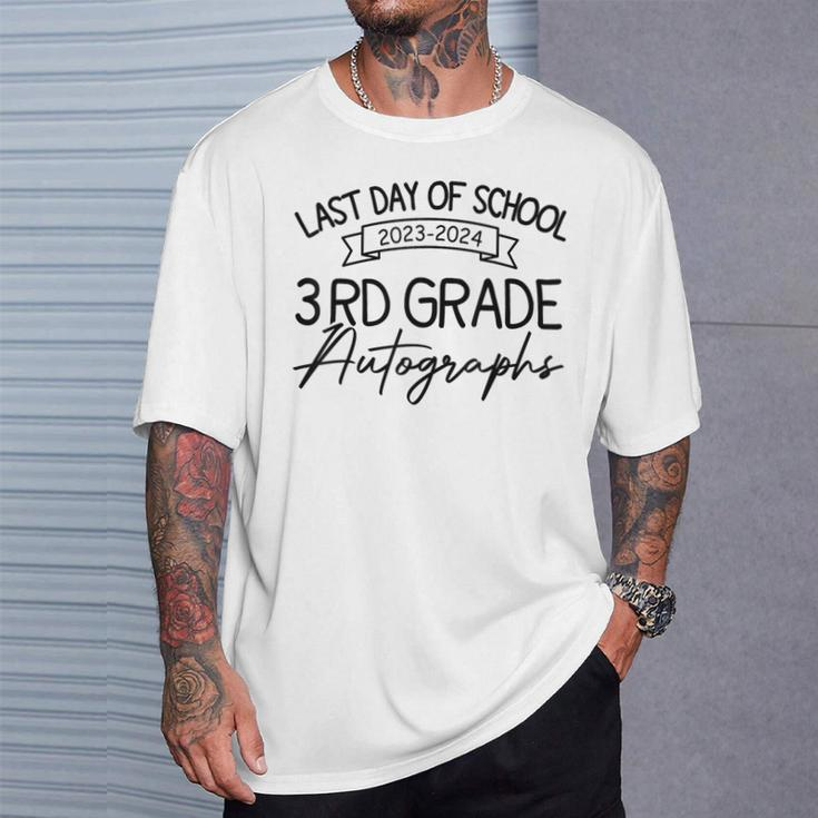 2024 Last Day Of School Autograph 3Rd Grade Graduation Party T-Shirt Gifts for Him