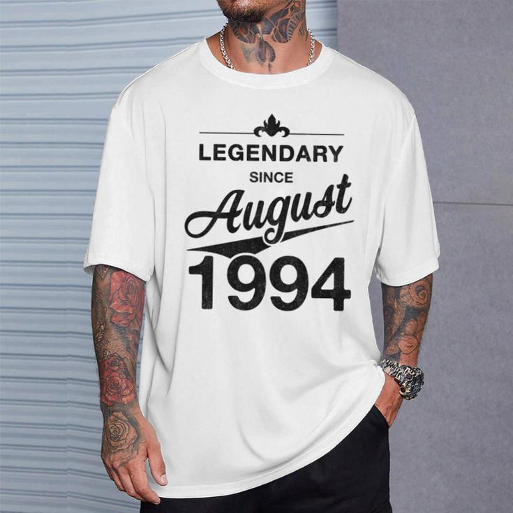 30 Geburtstag 30 Jahre Alt Legendär Seit August 1994 T-Shirt Geschenke für Ihn