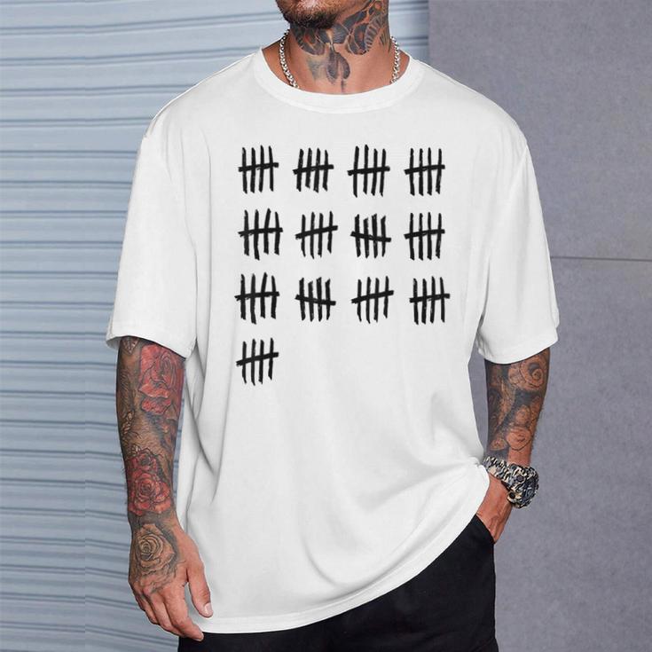 65Th Birthday Outfit 65 Years Old Tally Marks Anniversary T-Shirt Gifts for Him