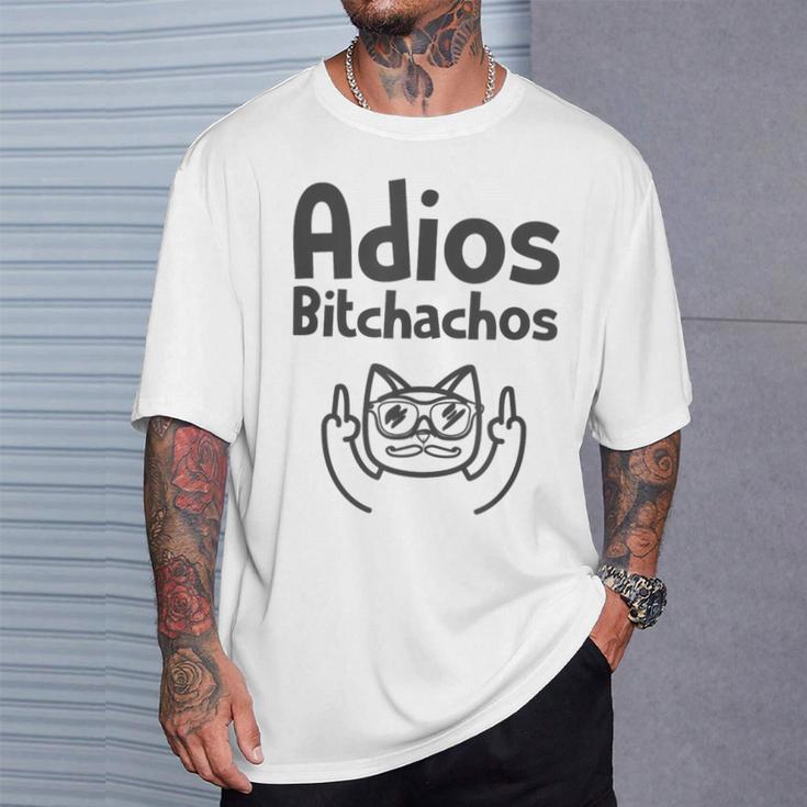 Adios Bitchachos Cinco De Mayo Cat Middle Finger T-Shirt Gifts for Him