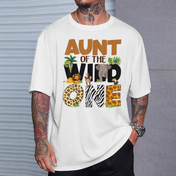 Aunt Of The Birthday Wild One Safari Boy Family Matching T-Shirt Gifts for Him